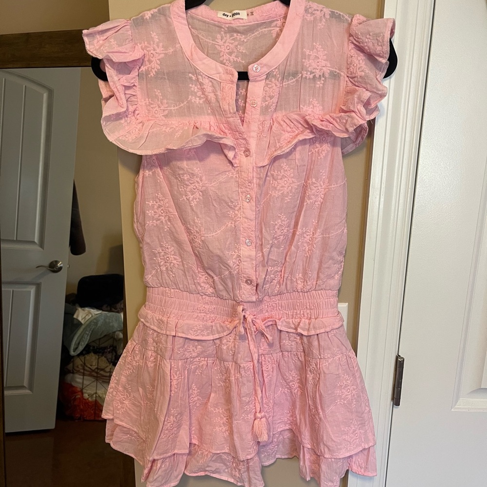 Pink Ruffled Mini Dress